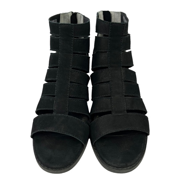 Vionic Harlow Black Leather Gladiator‎ Sandals Block Heel Back Zip Womens Size 6 - Picture 5 of 11